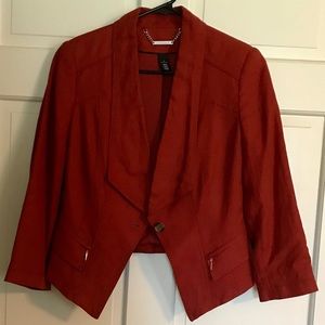 WHBM Burnt Orange Cropped Blazer